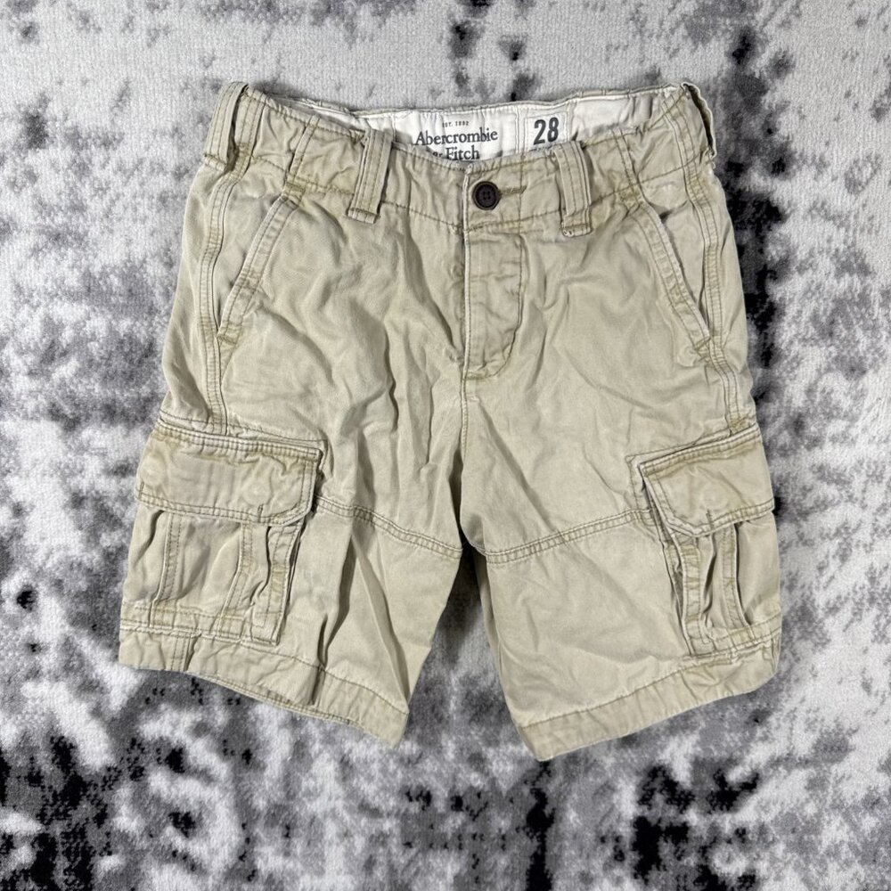 Abercrombie Fitch Shorts Mens Size 28 Beige Cargo Y2K Preppy Comfort
